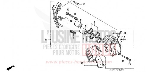 FRONT BRAKE CALIPER (L.) (CBF600S6,8/SA6/N6,8/NA6) CBF600N6 de 2006